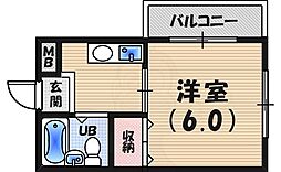 カーサトレピアーニ 1Kの間取図画像