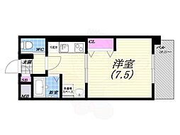 ランド・アート西宮 1Kの間取図画像