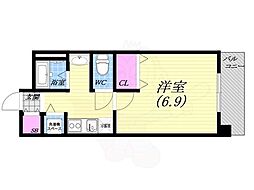 アプリーレ西宮武庫川 1Kの間取図画像