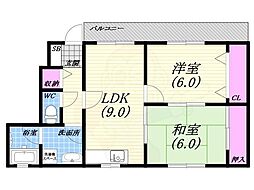 フォルテN 2LDKの間取図画像