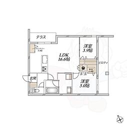 WING TOWA MAISON 2LDKの間取図画像