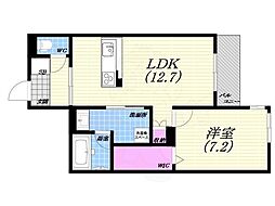 (仮称)西宮市甲子園浦風町へーベルメゾン 1LDKの間取図画像