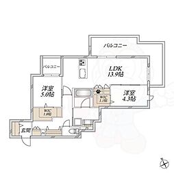 WING TOWA MAISON 2LDKの間取図画像