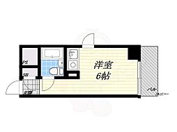 ロワイヤル北野 ワンルームの間取図画像