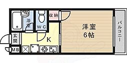 レジェンド西宮 1Kの間取図画像