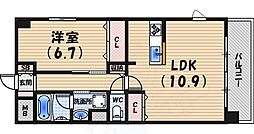 グランジェ東甲子園 1LDKの間取図画像