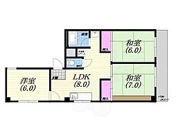 宮前ビル 3LDKの間取図画像