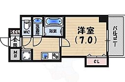 LUXE芦屋南 1Kの間取図画像