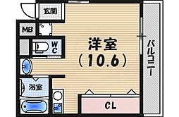 STAC西宮 ワンルームの間取図画像
