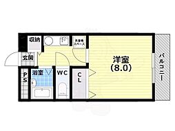 エスタシオン甲子園口 1Kの間取図画像