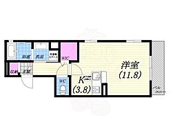 プレミール甲子園 ワンルームの間取図画像
