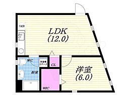 甲子園口・Sビル 1LDKの間取図画像
