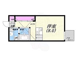 C4Koshieneast ワンルームの間取図画像