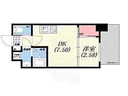 セレニテ甲子園プリエ 1DKの間取図画像