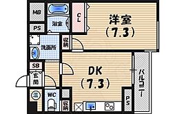 西宮アネックス 1DKの間取図画像