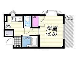 デュードロップ浜 1Kの間取図画像