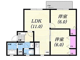 グリーンフォーレスA棟  ｜ 兵庫県西宮市美作町（賃貸アパート2LDK・1階・49.00㎡） その2