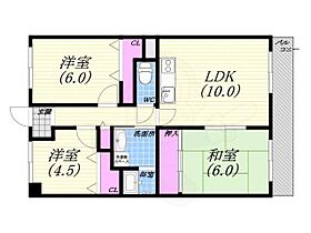 兵庫県西宮市甲陽園東山町（賃貸マンション3LDK・5階・65.00㎡） その2