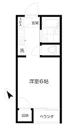 ジュネス吉祥寺 1階1Kの間取り
