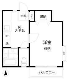 ボナール 1Kの間取図画像