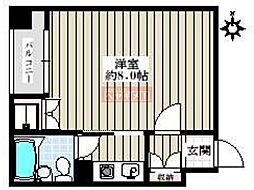 ハイシティ湯島 6階1Kの間取り