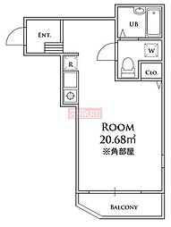 レジデンス本駒込 3階ワンルームの間取り