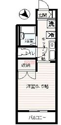 ベルトゥリーハイツ 3階1Kの間取り