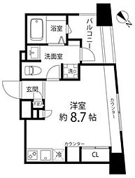 レニール本駒込 4階ワンルームの間取り