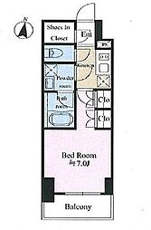 テラス文京本郷 1Kの間取図画像