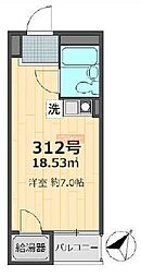 シャルマン文京千駄木 ワンルームの間取図画像
