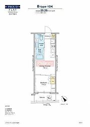 プラウドフラット文京千駄木 1DKの間取図画像