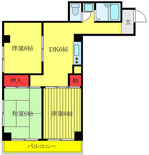 東京都板橋区南町(賃貸マンション3DK・3階・51.00㎡)の写真 その2