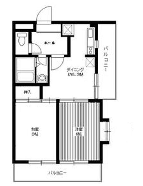 東京都新宿区原町1丁目(賃貸マンション2DK・3階・42.02㎡)の写真 その2