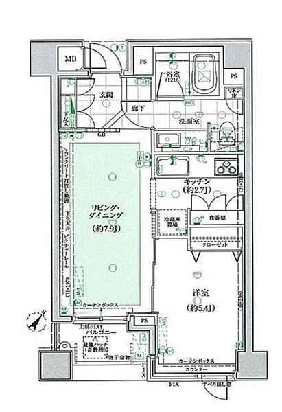 東京都新宿区早稲田鶴巻町(賃貸マンション1LDK・5階・39.77㎡)の写真 その2