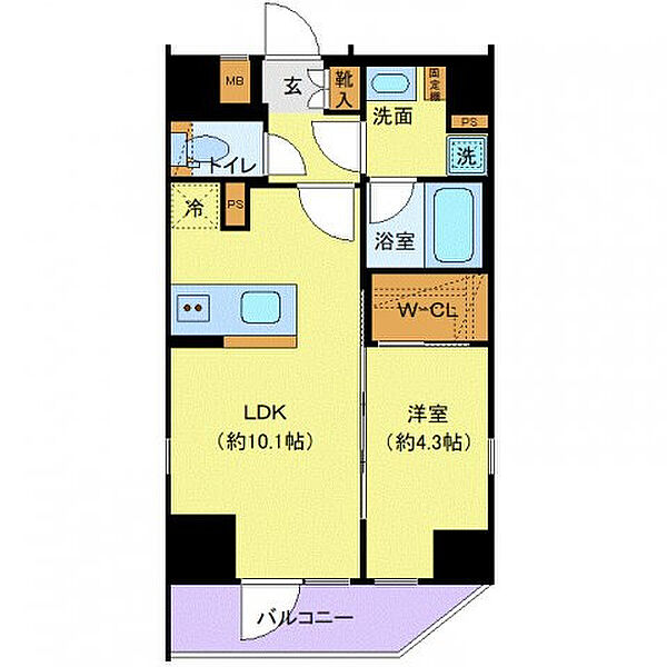 東京都北区赤羽1丁目(賃貸マンション1LDK・5階・36.80㎡)の写真 その2