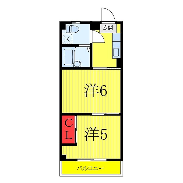 東京都北区東十条2丁目(賃貸マンション2K・6階・28.75㎡)の写真 その2