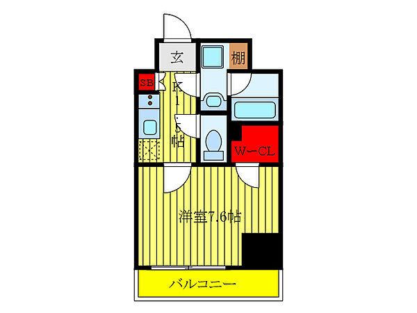 東京都北区王子本町2丁目(賃貸マンション1K・9階・25.71㎡)の写真 その2