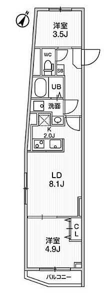 東京都豊島区千早4丁目(賃貸マンション2LDK・3階・42.82㎡)の写真 その2