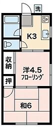 坂上ハイツ 2Kの間取図画像