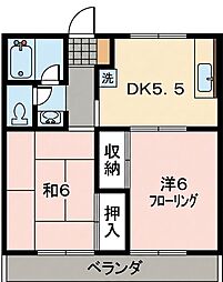 ヴィラ・クレモナ 2DKの間取図画像