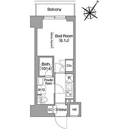 コンフォリア・リヴ横浜阪東橋(コンフォリアリヴヨコハマバンド 1Kの間取図画像