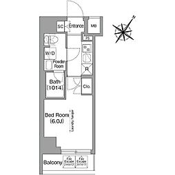 コンフォリア・リヴ横浜阪東橋(コンフォリアリヴヨコハマバンド 1Kの間取図画像