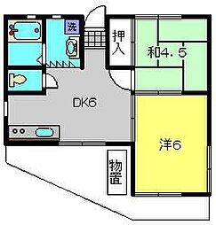 エスポワール 2DKの間取図画像