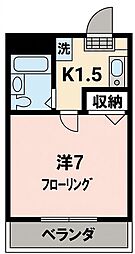 コパーズ・アプト港南6パート2 1Kの間取図画像