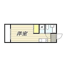 メゾンドフレシール ワンルームの間取図画像