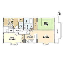 パイロットハウスサン戸塚 2SLDKの間取図画像