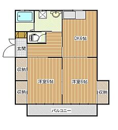 フラットいまかつ 2DKの間取図画像