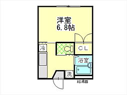 ザ・ロータス 1階1Kの間取り