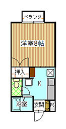 ベルフィ杉本Ａ 1階1Kの間取り