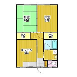 熊谷マンション 2DKの間取図画像